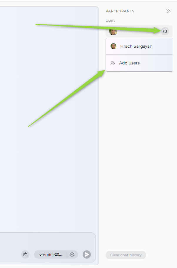 Add users panel