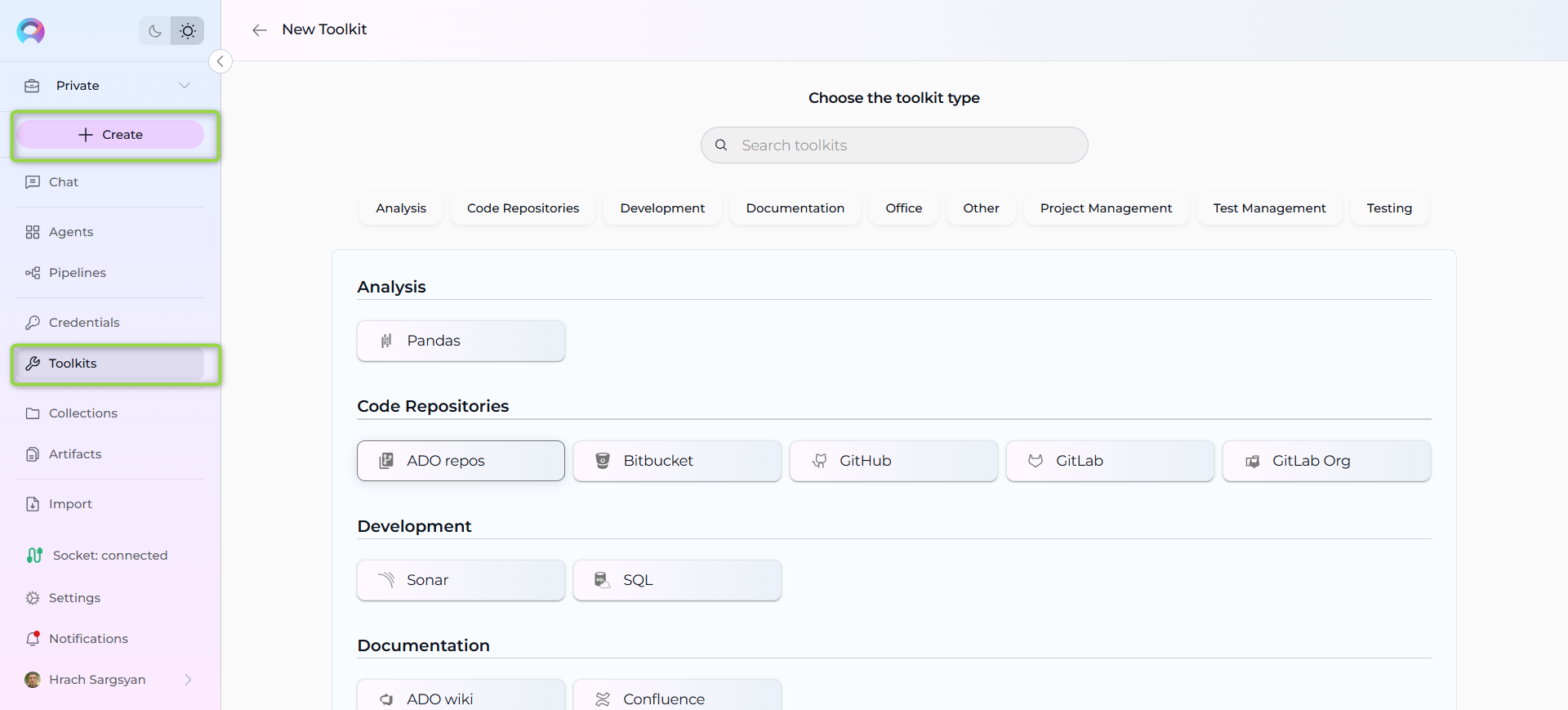 Create Toolkit