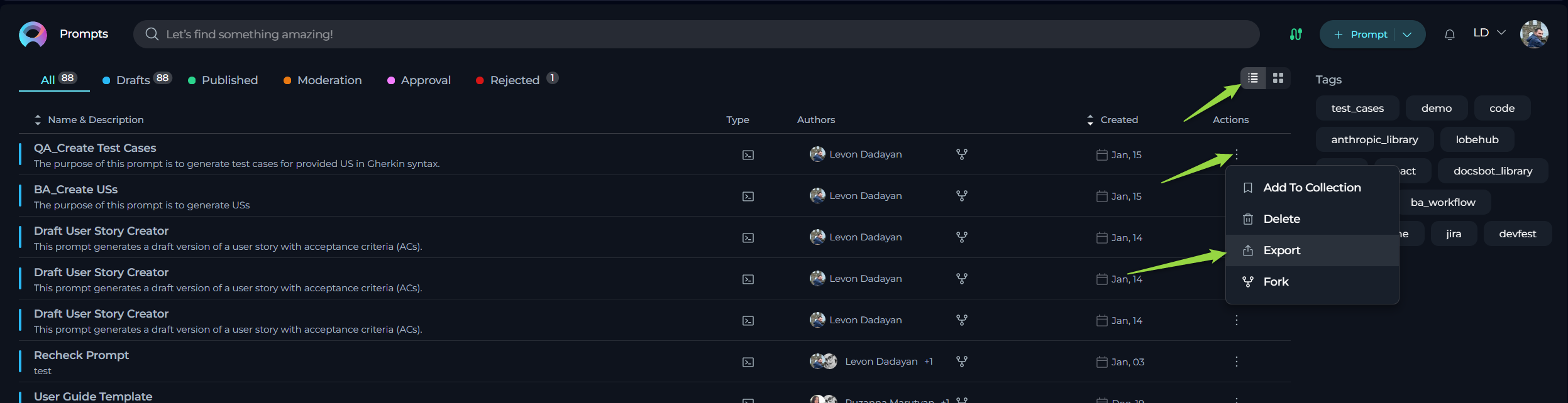 Export-Table_view