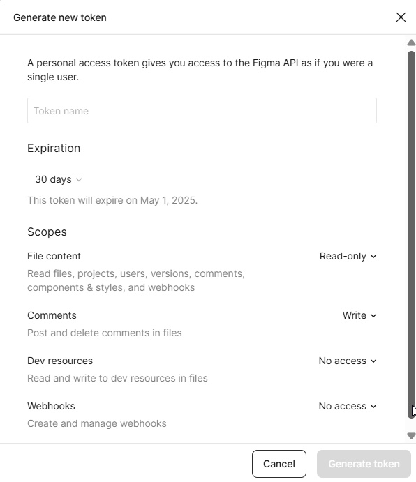 Figma-NewPersonalAccessToken