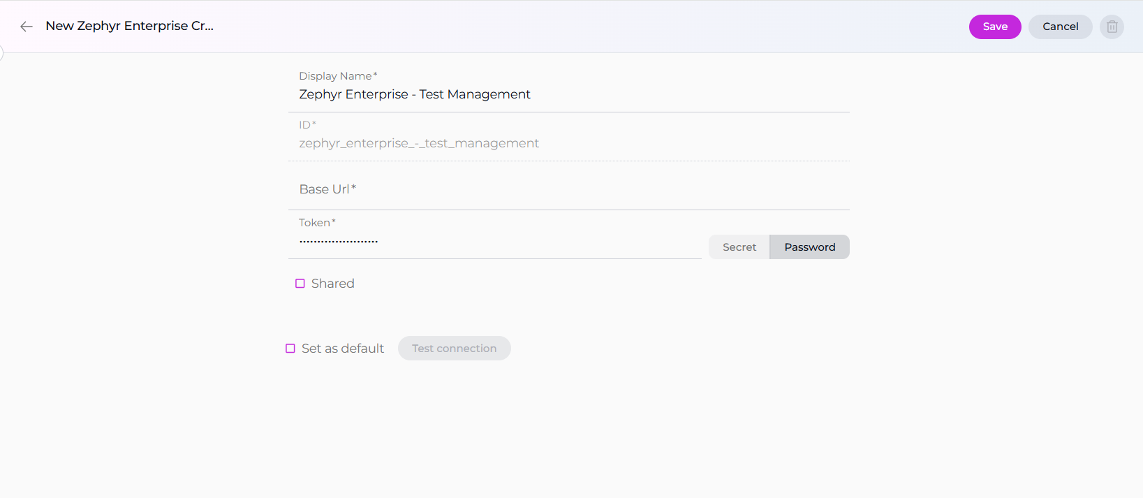 Zephyr Enterprise Credential Setup