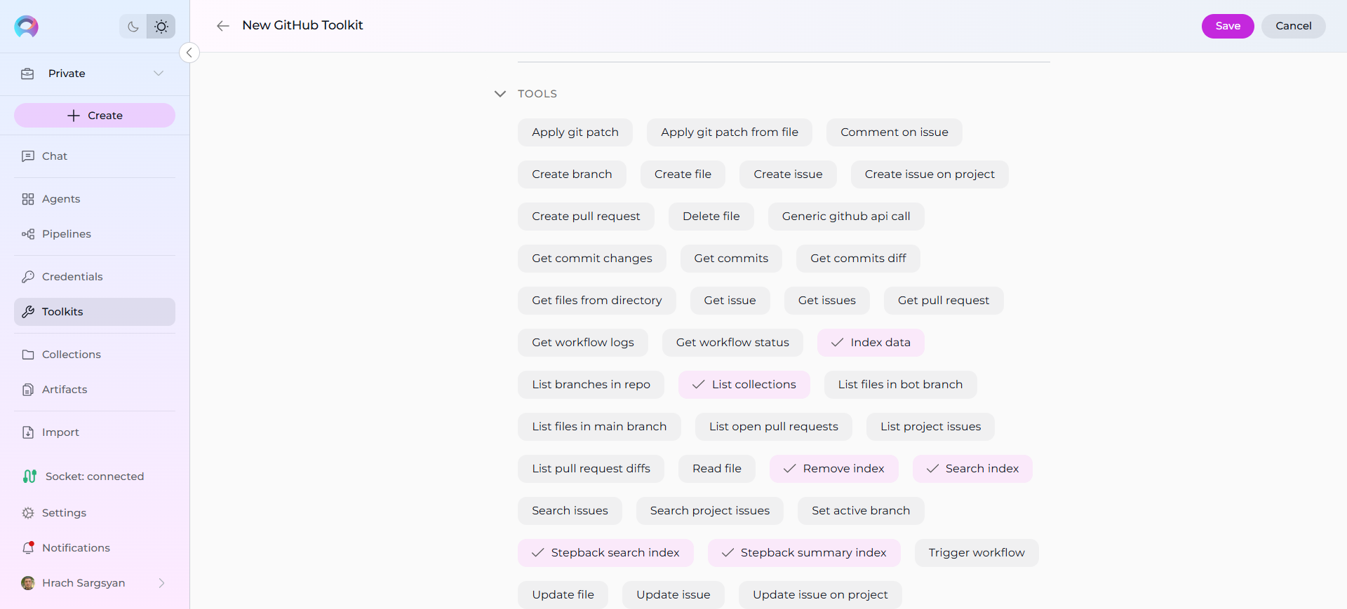 Toolkit – indexing tools selection