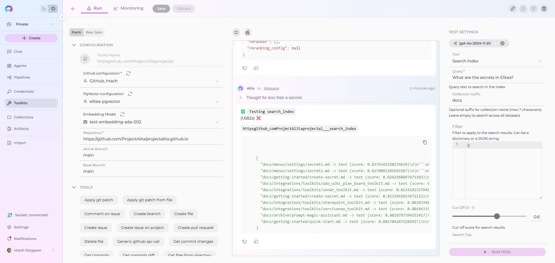 Search Index – form