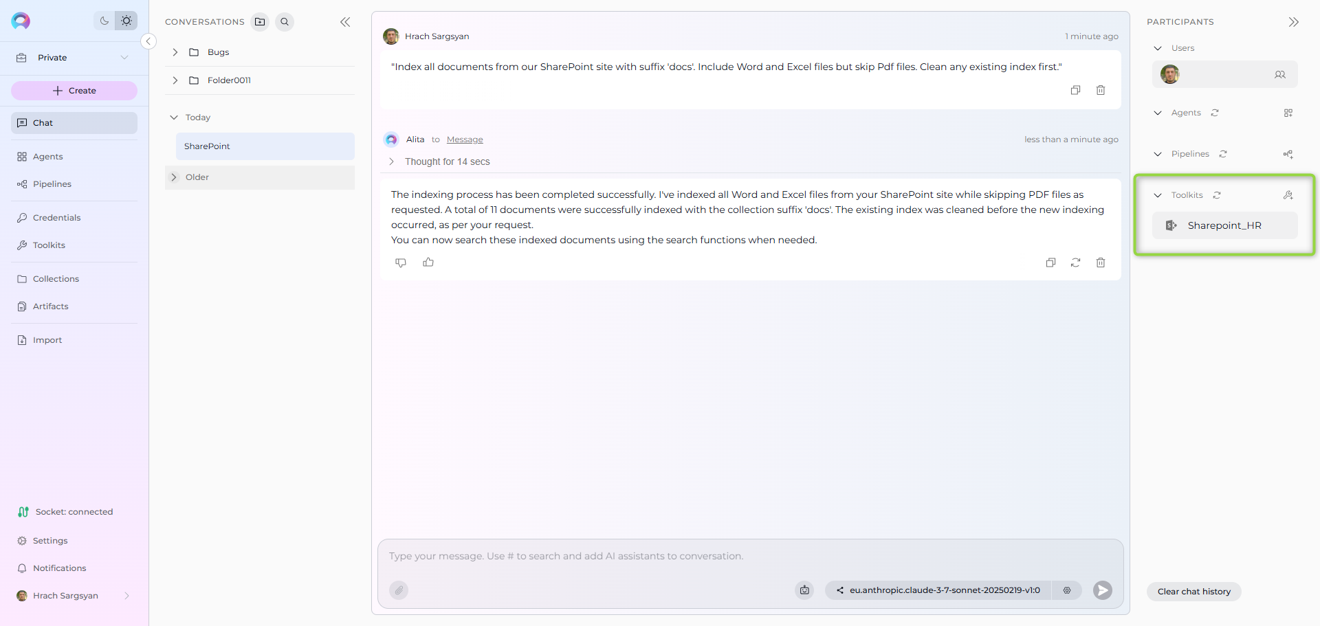 SharePoint Index Chat