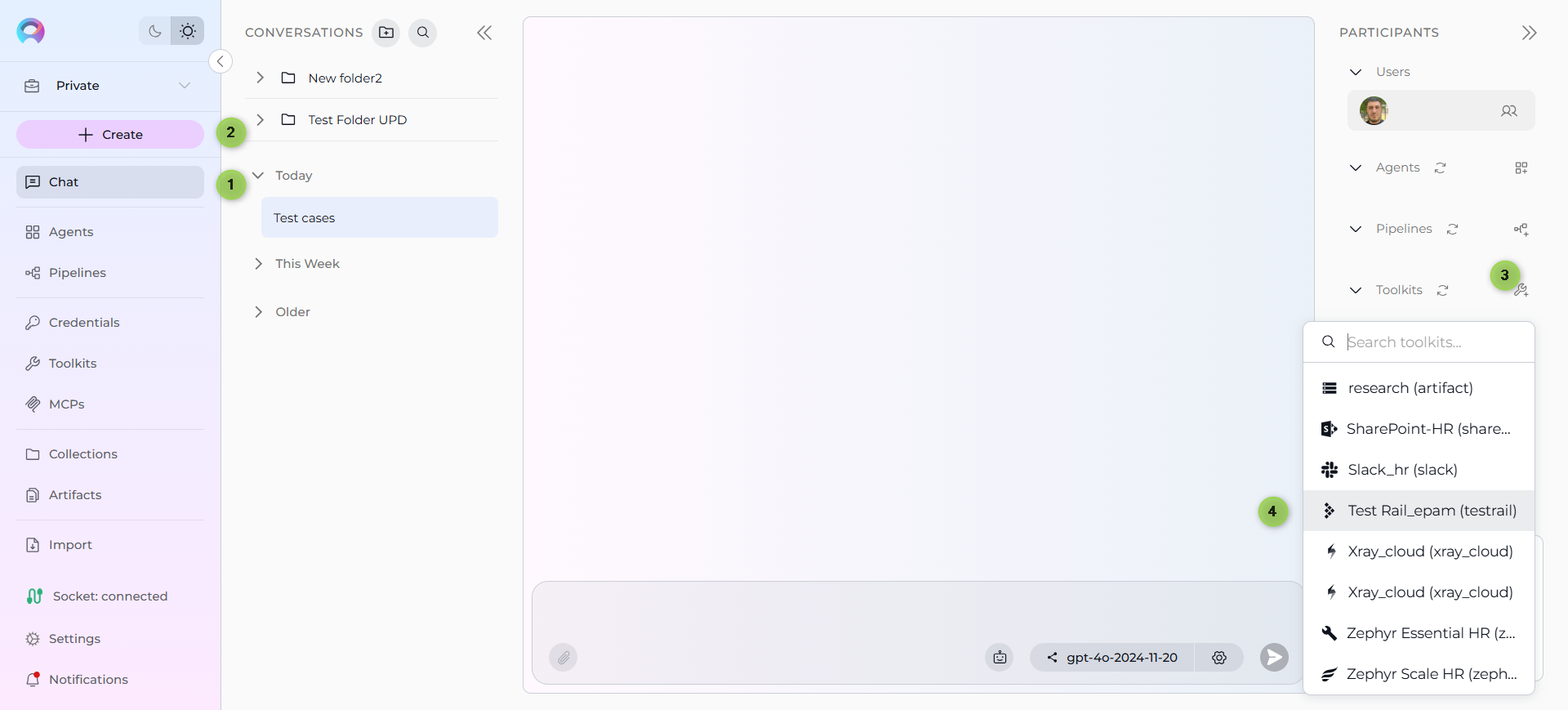 TestRail Add to Chat