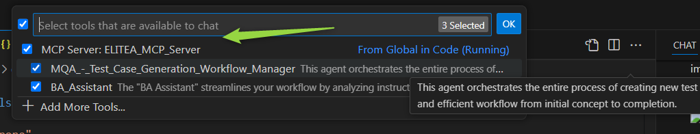 MCP tools list