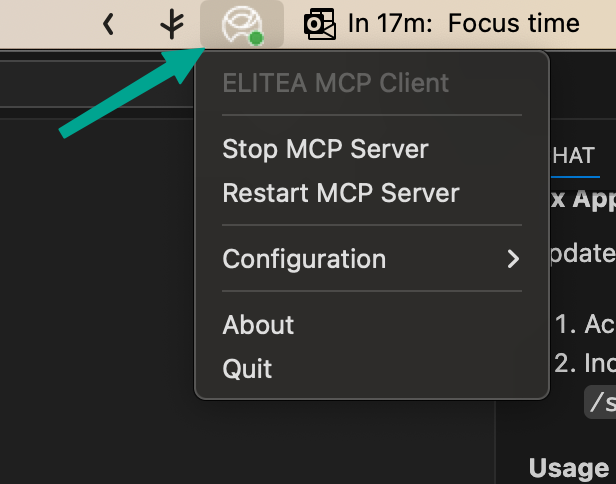 macOS tray menu