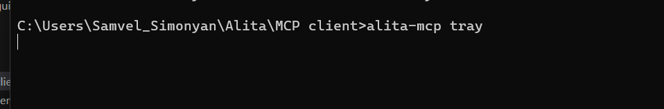 Tray application running in terminal