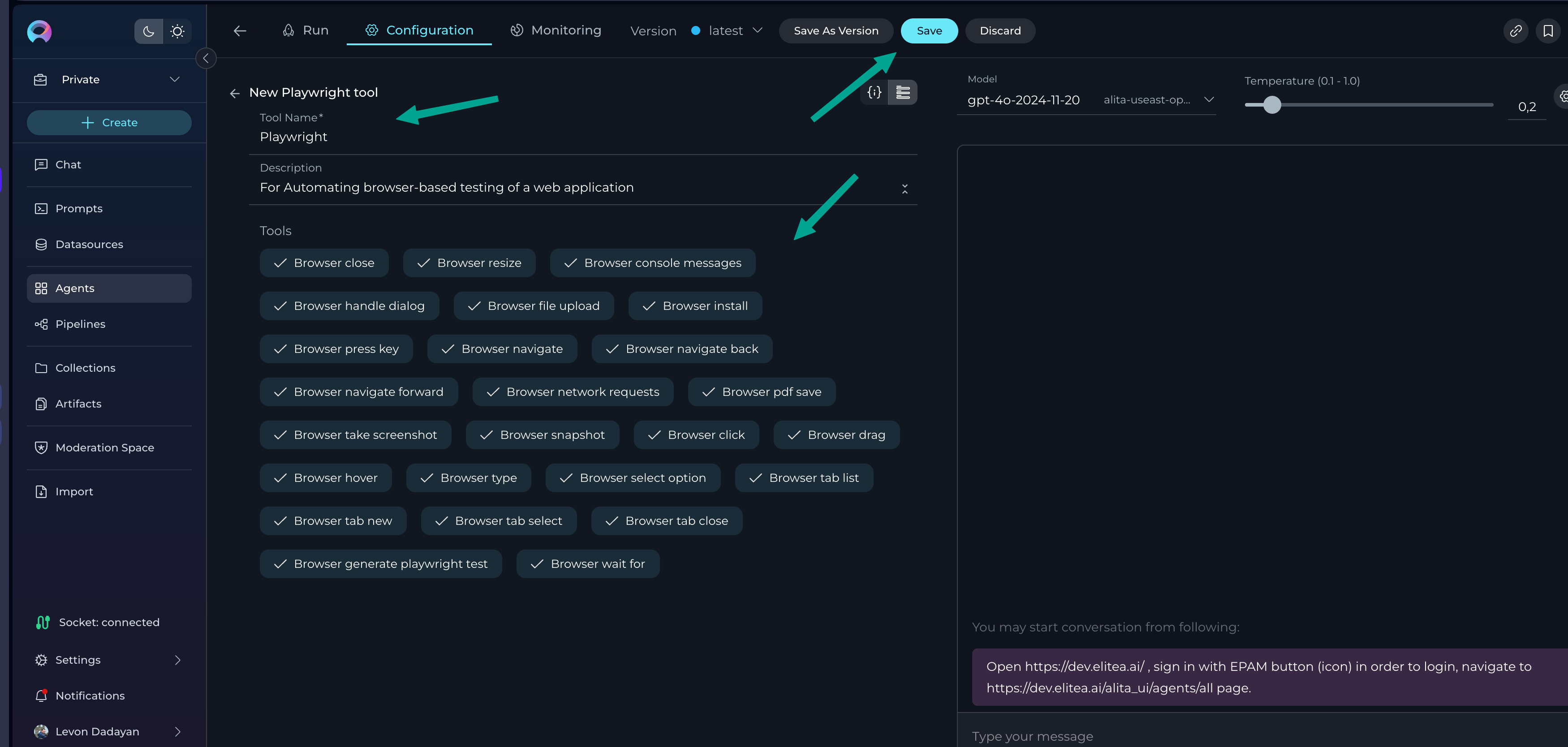 Select Tools for Toolkit