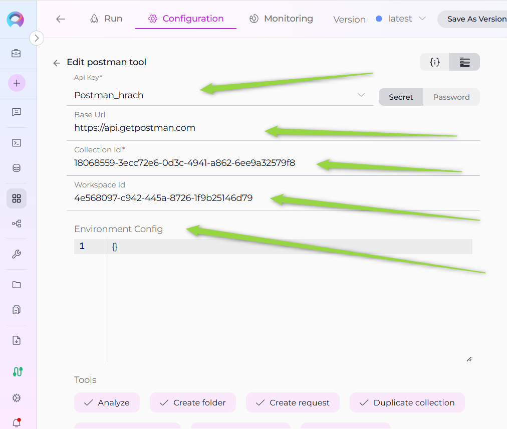Postman-Toolkit_configuration