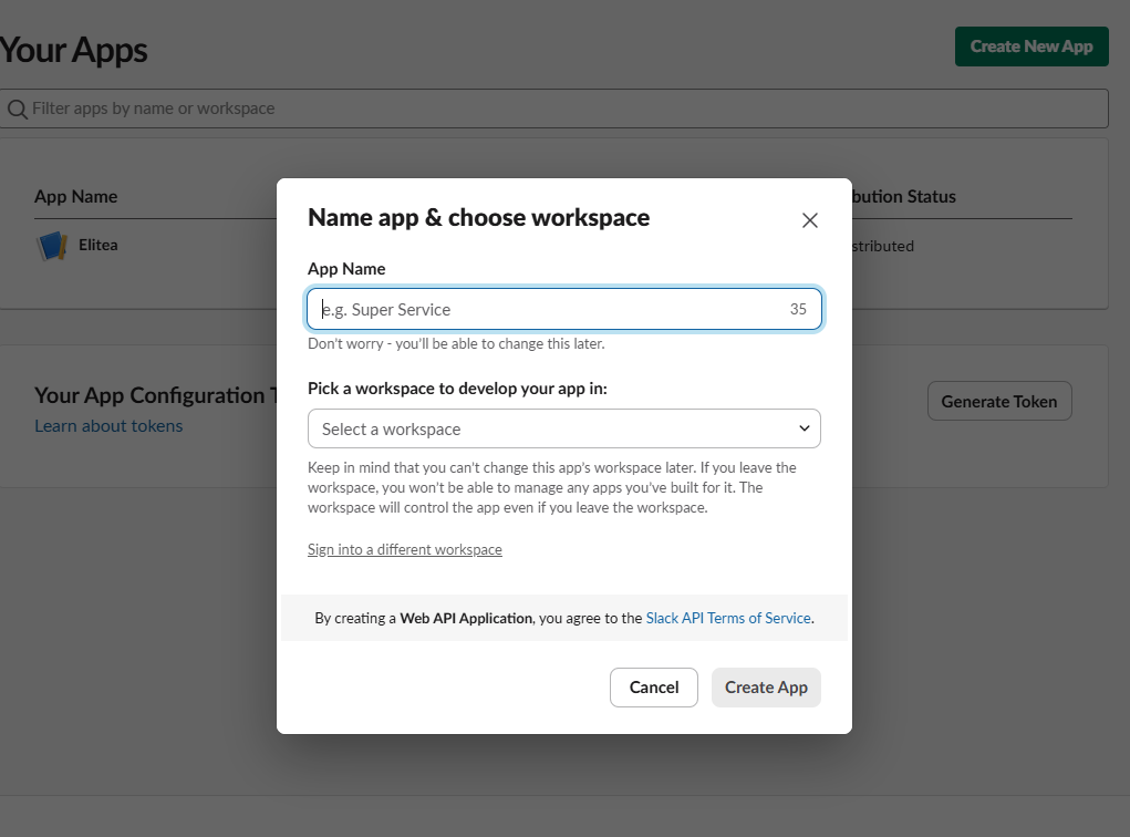 name and workspace