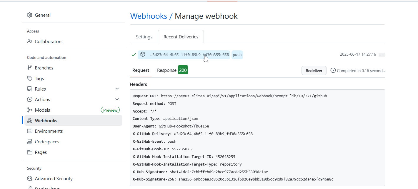 GitHub Webhook Configuration