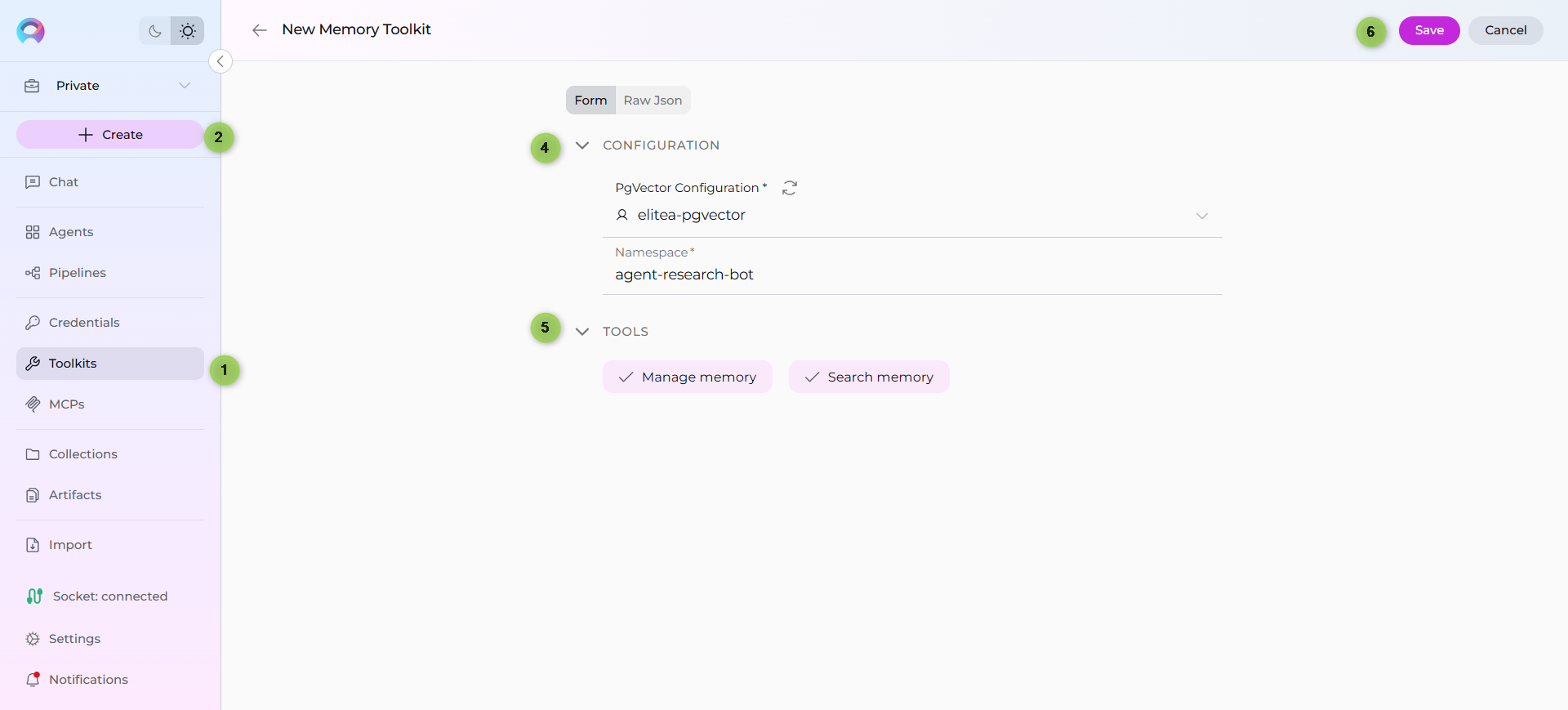 Memory Toolkit Configuration