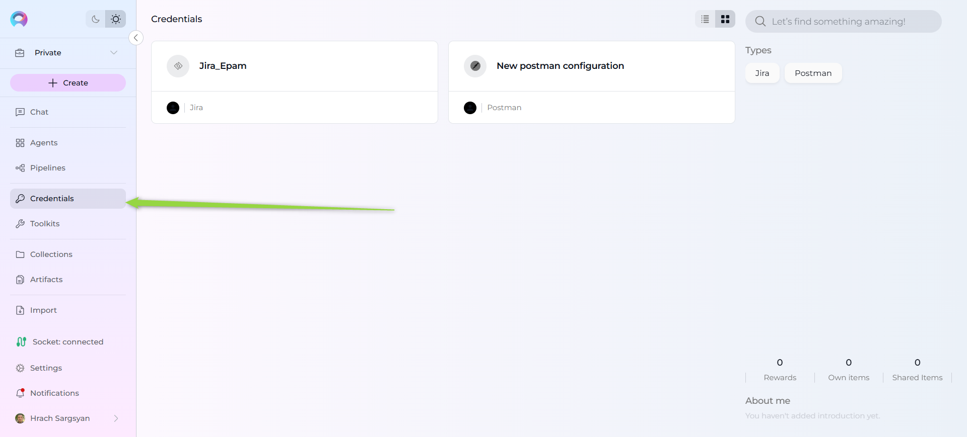 Credentials-Menu_Interface