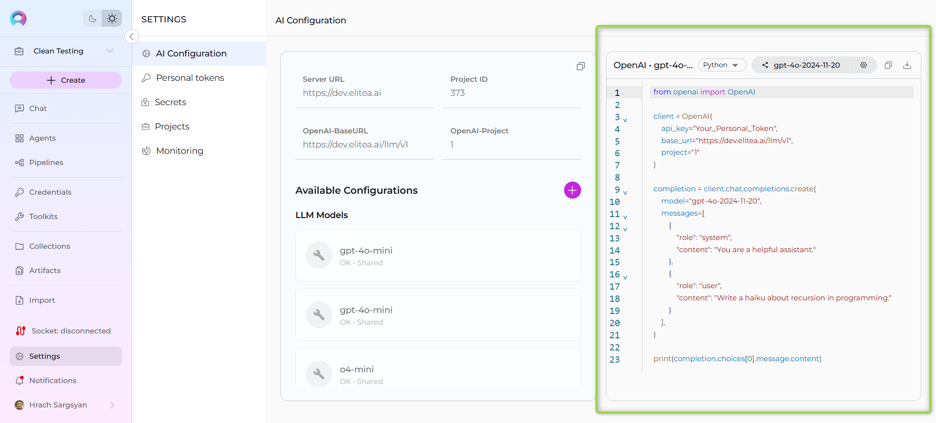 Download config example