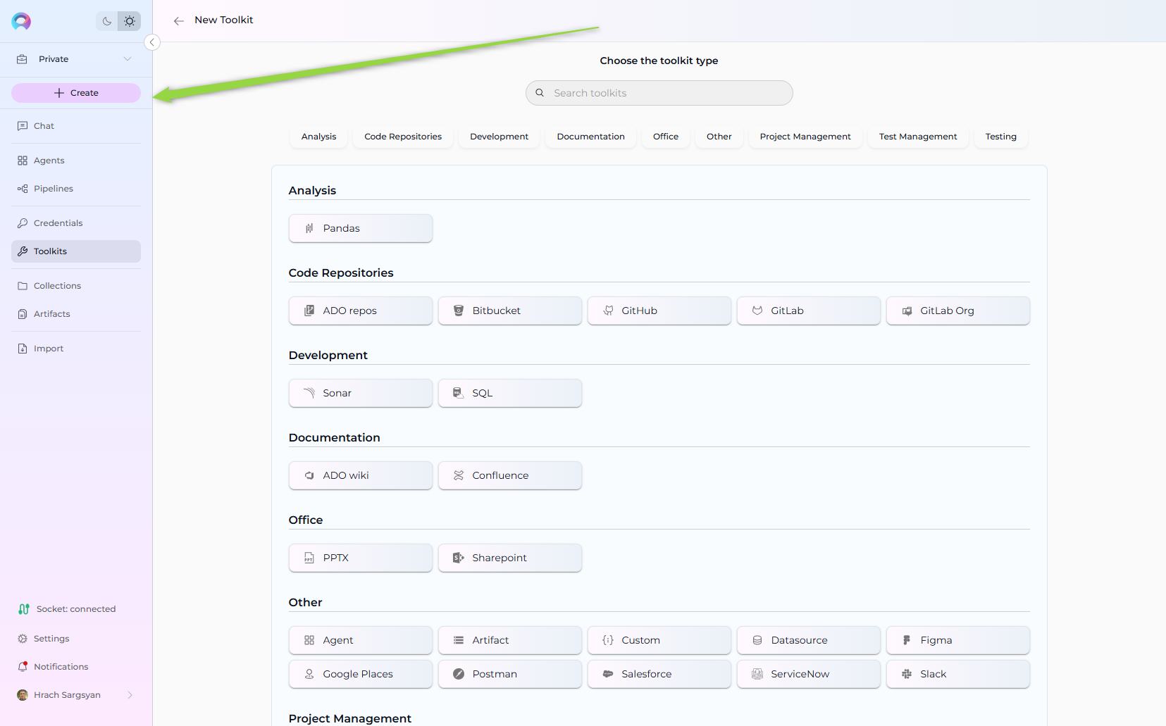 Toolkits-Create
