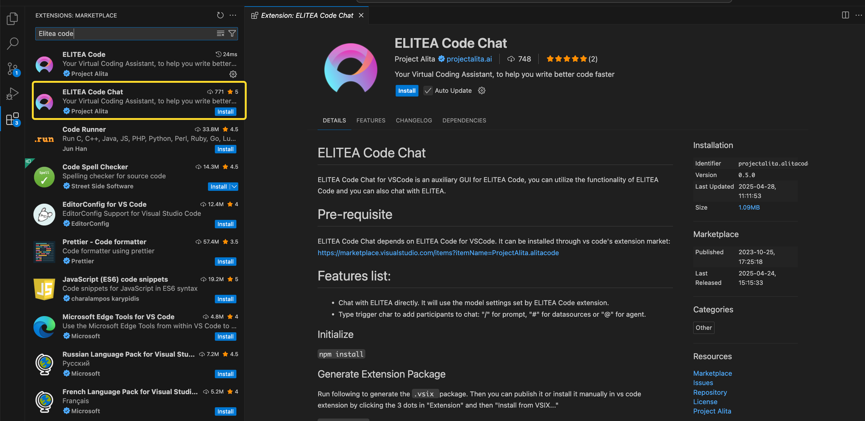 VS-EliteaChat-Install