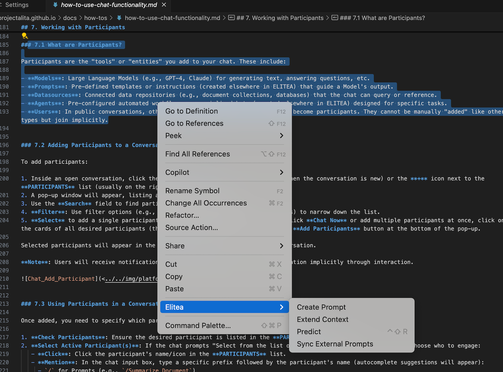 VS-EliteaCode-CreatePrompt