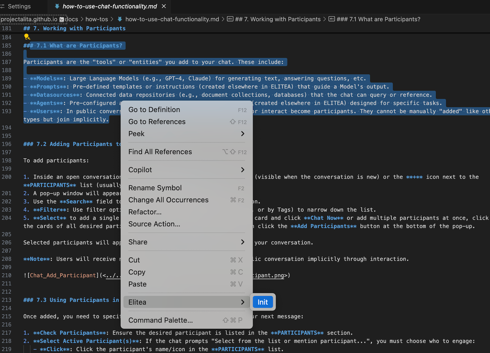 VS-EliteaCode-Init
